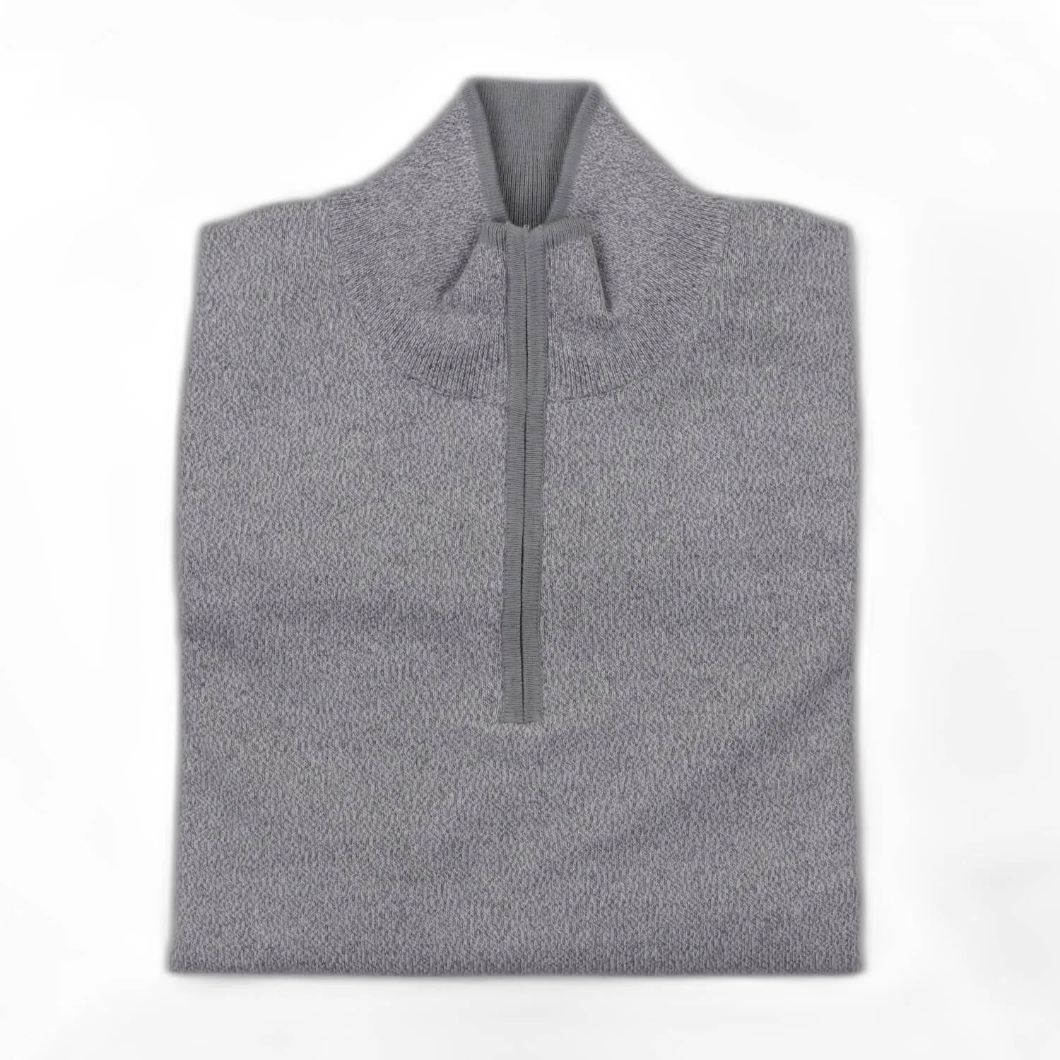 Men's Cotton-Cashmere Quarter Zip In Marled Silver