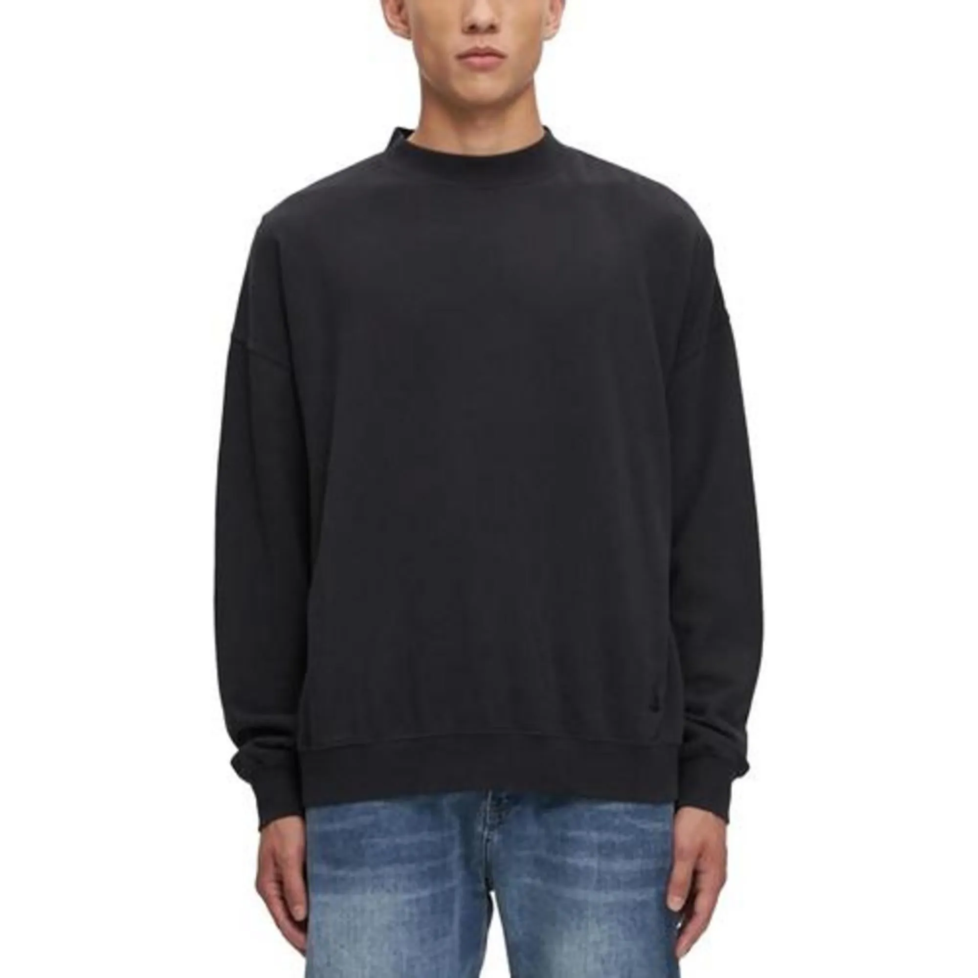 Mens Cotton Mock Neck Sweatshirt