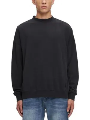 Mens Cotton Mock Neck Sweatshirt