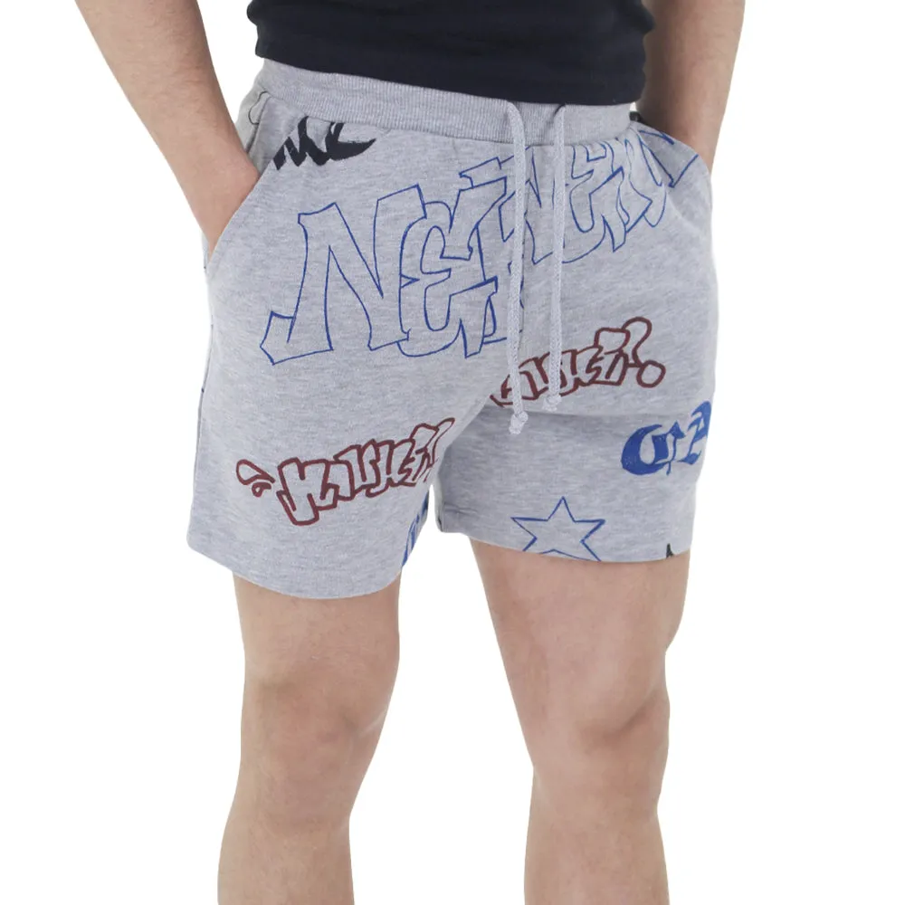 Men's Graphic Print Short,Grey