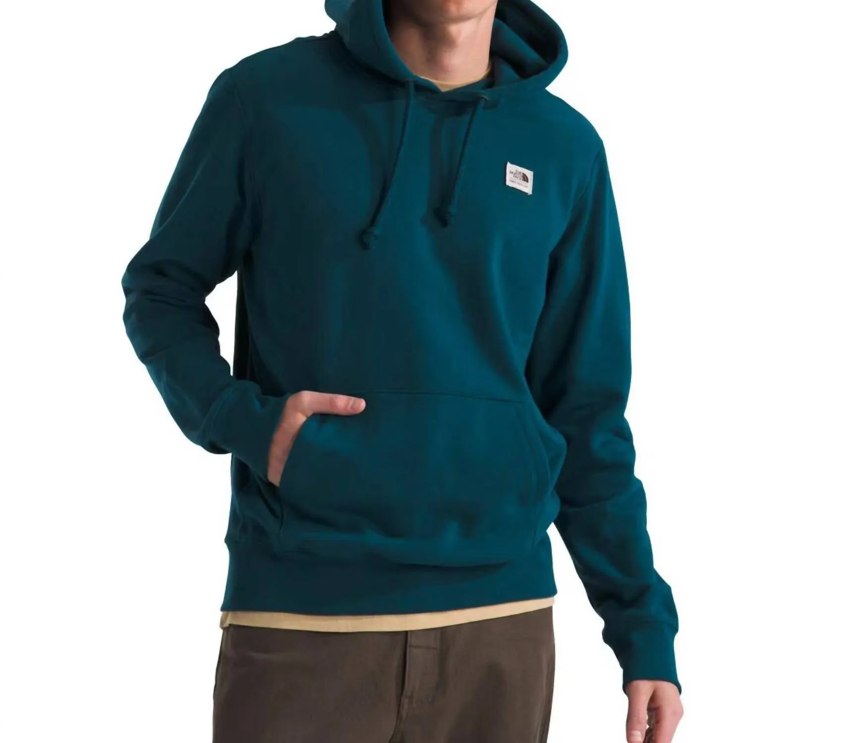 Men’S Heritage Patch Pullover Hoodie In Midnight Petrol