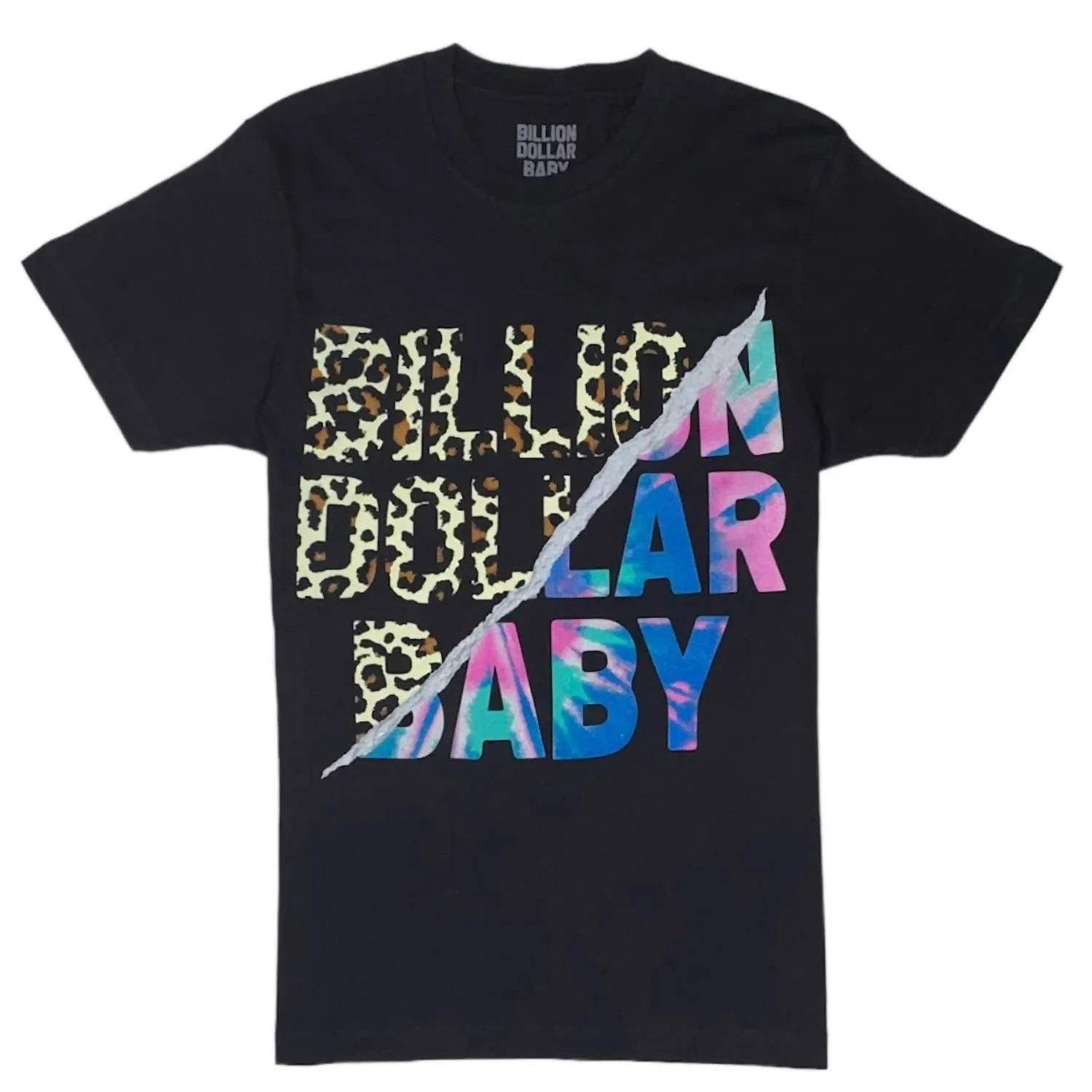 Men's Lepard Tie Dye T-Shirt In Black