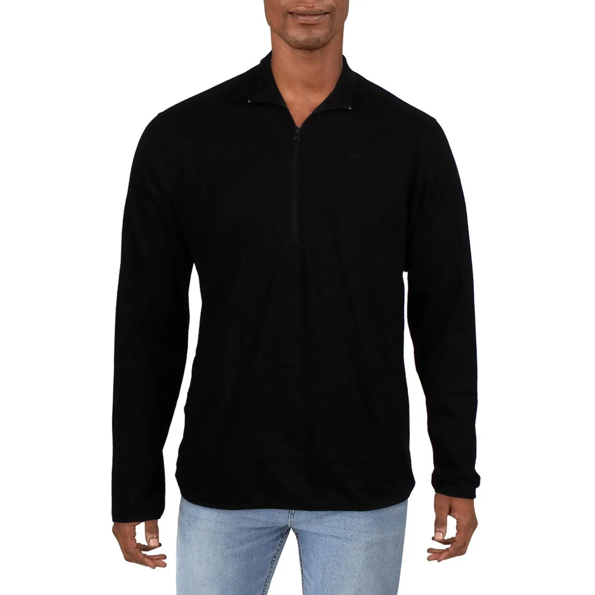 Mens Logo Cotton 3/4 Zip Pullover