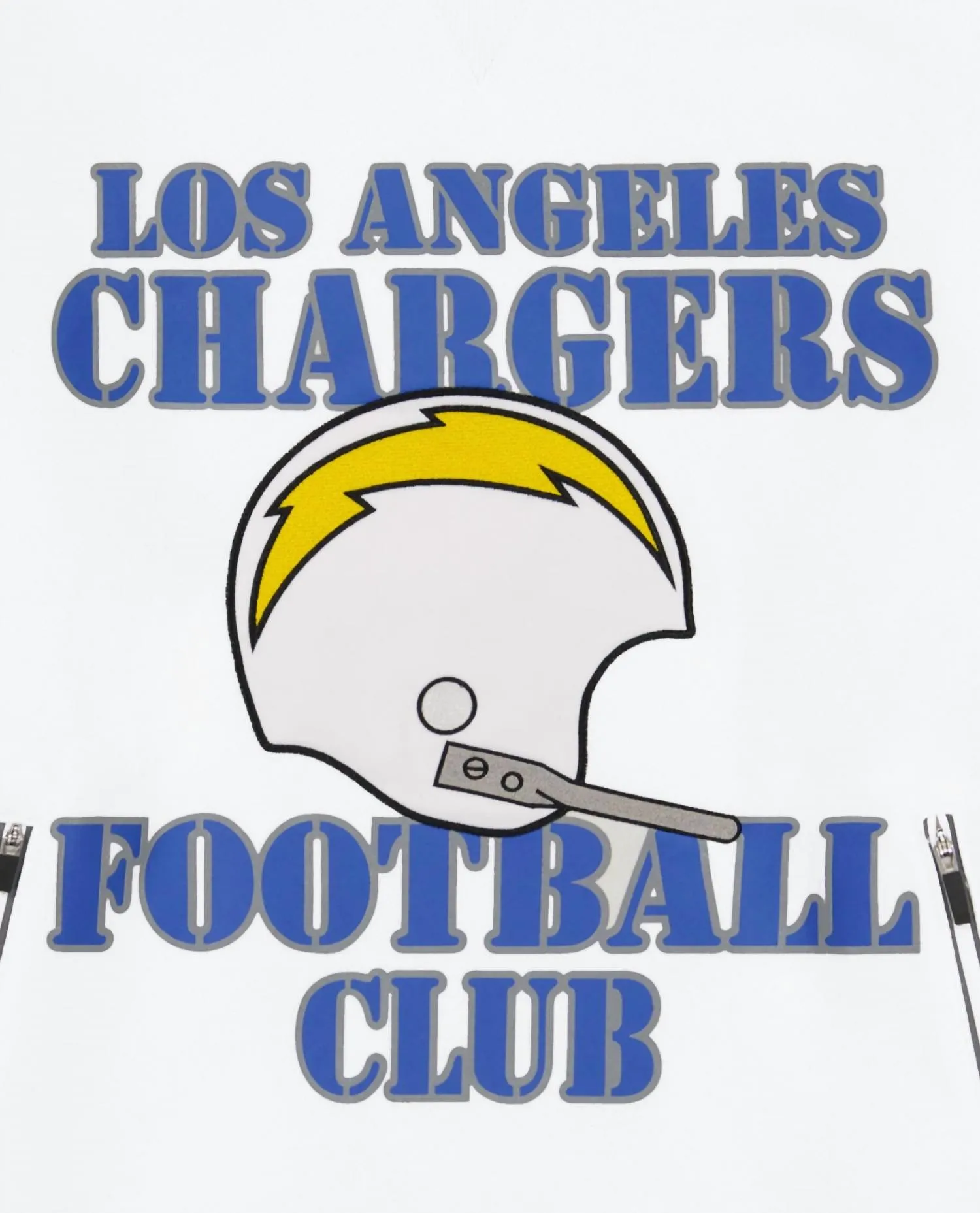 Men's Los Angeles Chargers Crew Neck Sweatshirt With Zip Pockets In White