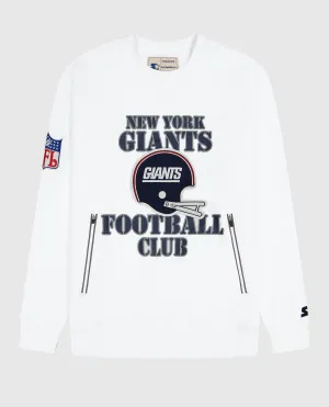 Men's New York Giants Crew Neck Sweatshirt With Zip Pockets In White