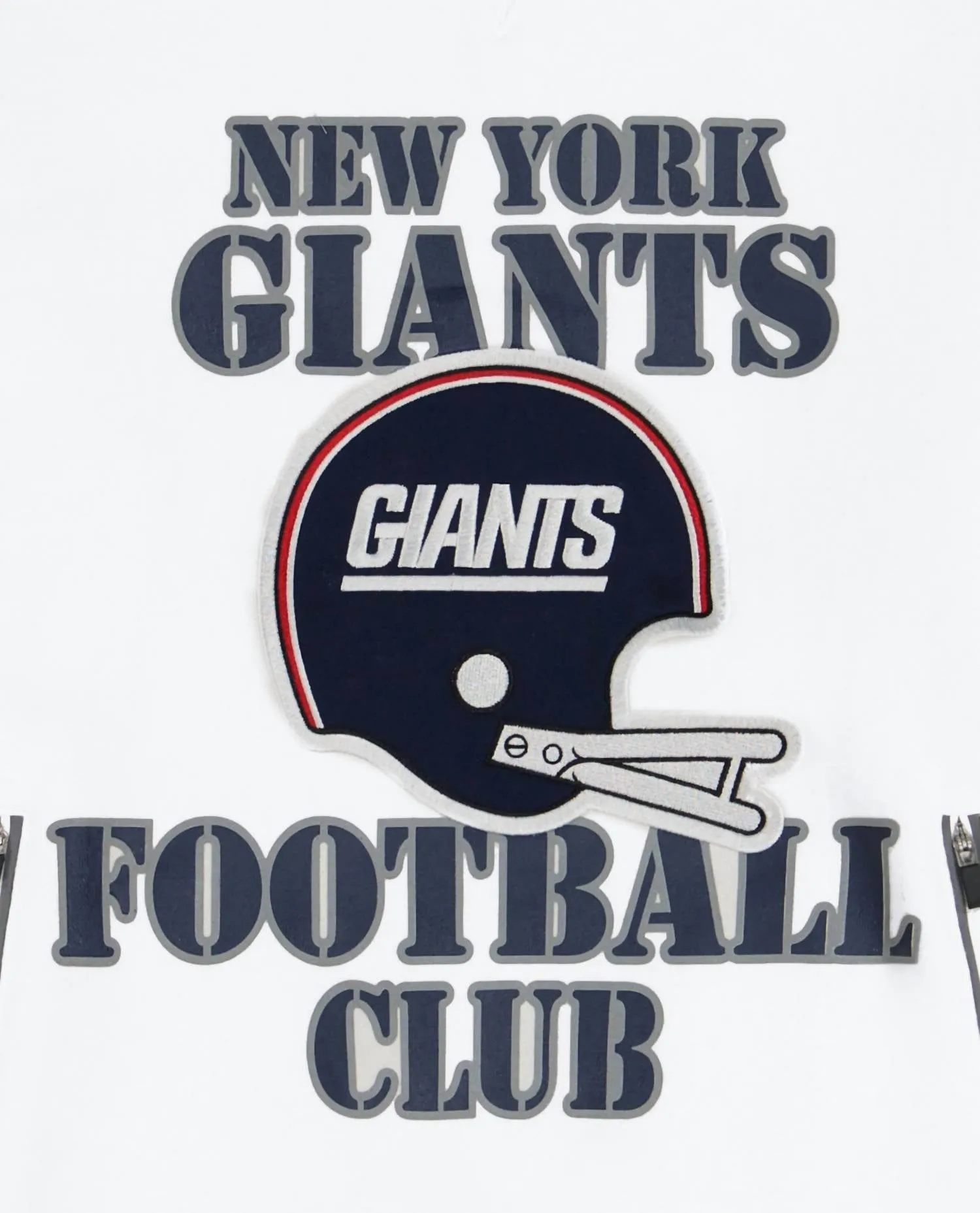 Men's New York Giants Crew Neck Sweatshirt With Zip Pockets In White