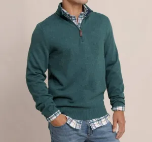 Men's Oakatie Quarter Zip Sweater In Heather Salt Meadow