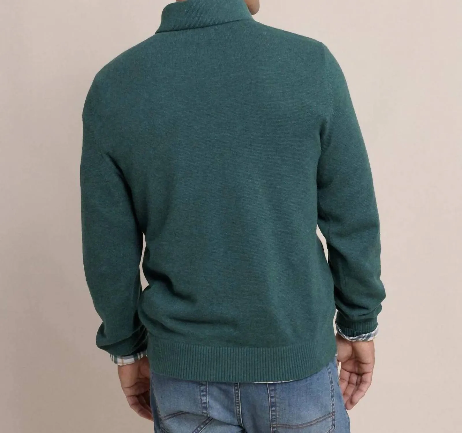 Men's Oakatie Quarter Zip Sweater In Heather Salt Meadow