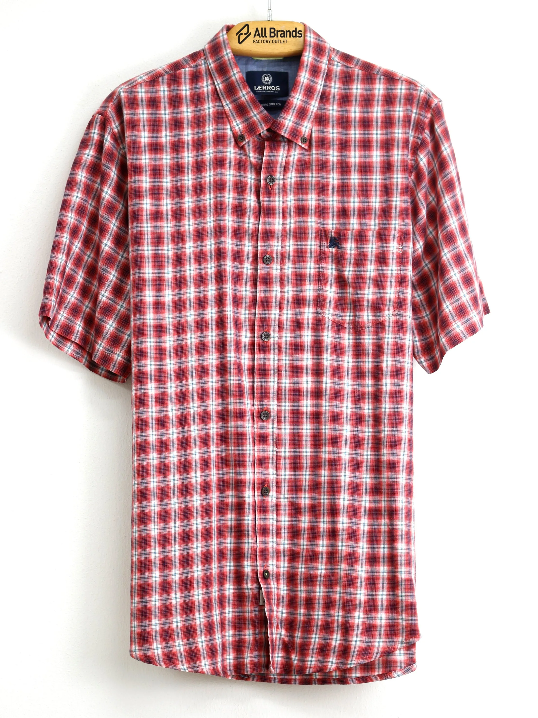 Men's Plaid Chemise,Red