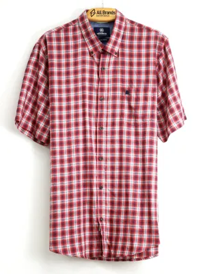 Men's Plaid Chemise,Red