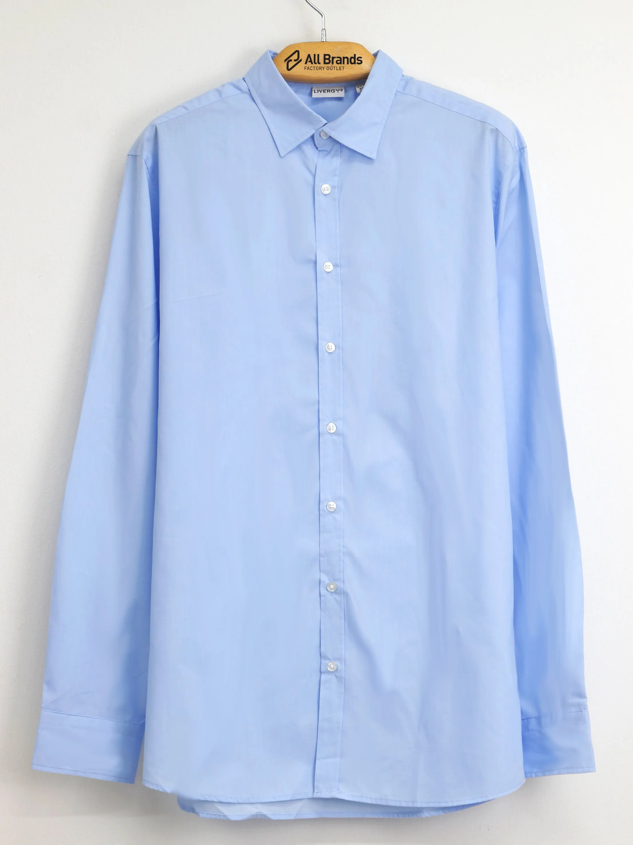 Men's Plain Solid Dress Shirt,Light Blue
