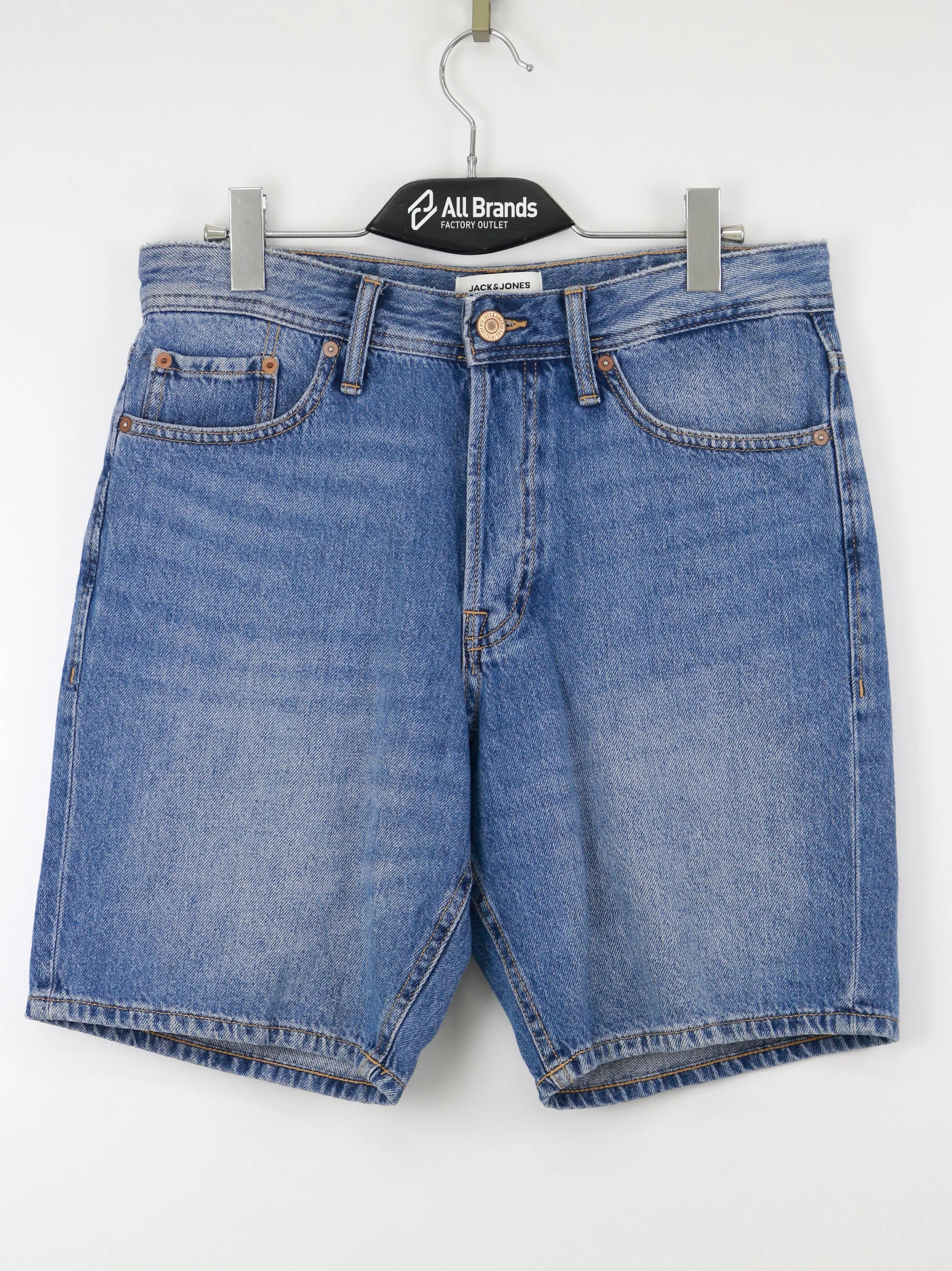 Men's  Plain Solid Loose Fit Denim Short,Light Blue