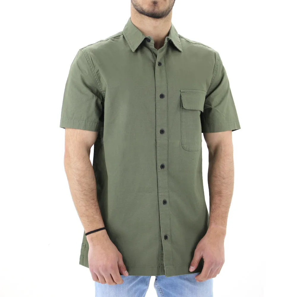 Men's Pocket Side Dress Shirt,Olive