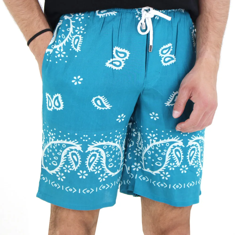 Men's Printed Short,Turquoise