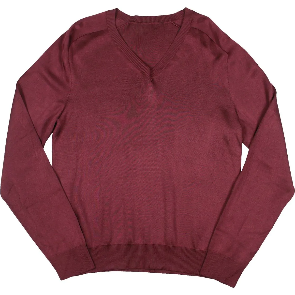 Mens Ribbed Trim  Silk Pullover Sweater
