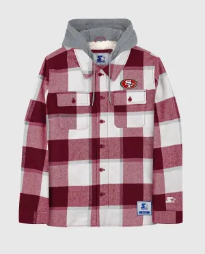 Men's San Francisco 49Ers The Big Joe Sherpa Lined Plaid Jacket In Red
