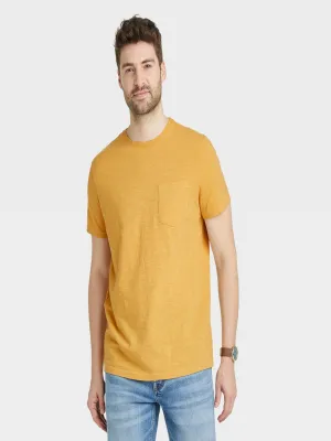 Men's Side Pocket T-Shirt,Mustard