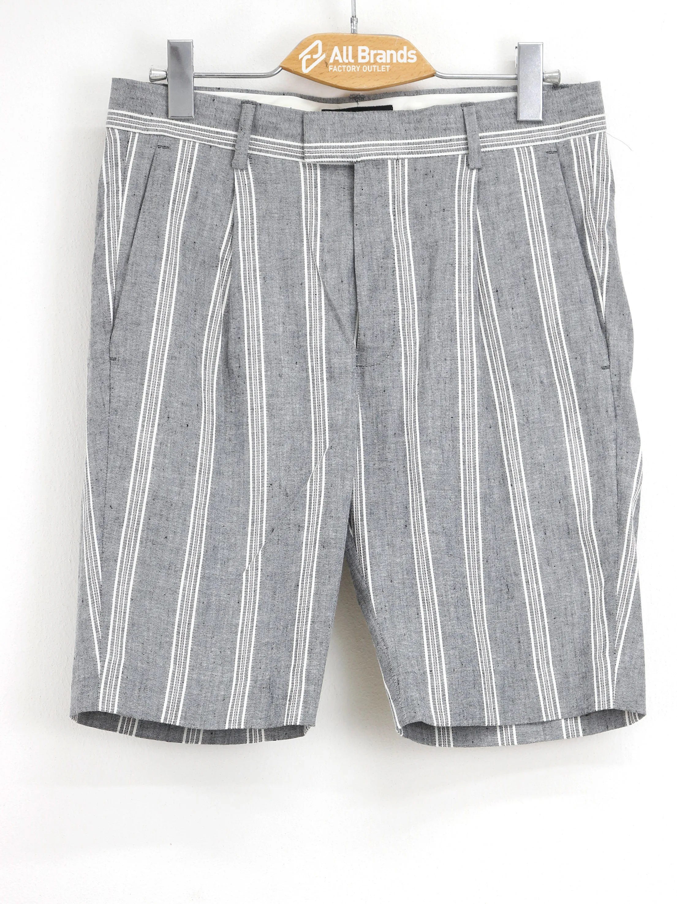 Men's Striped Linen Short,Grey