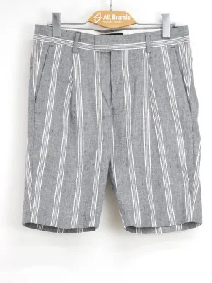Men's Striped Linen Short,Grey