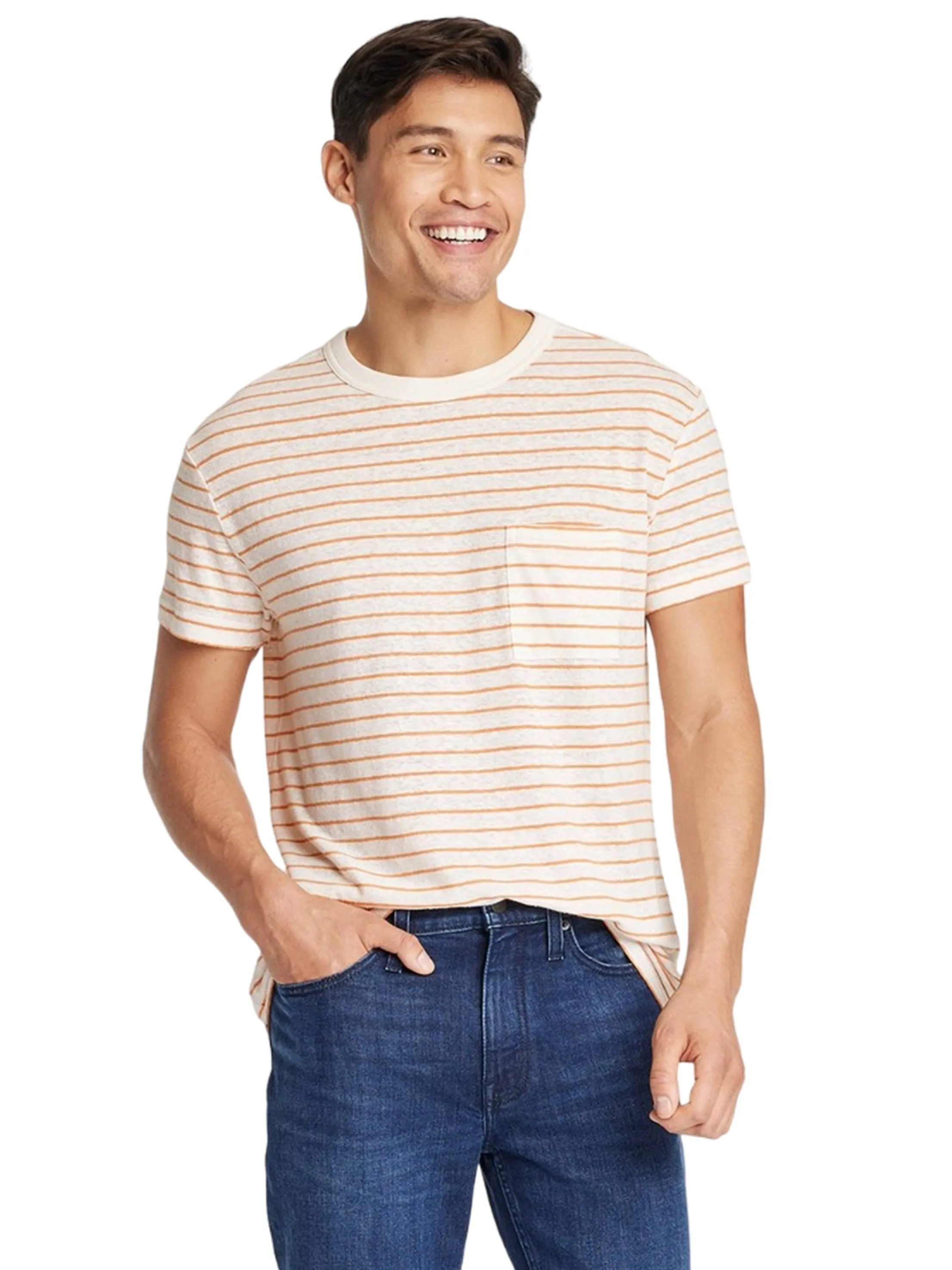 Men's Striped T-Shirt,Cream