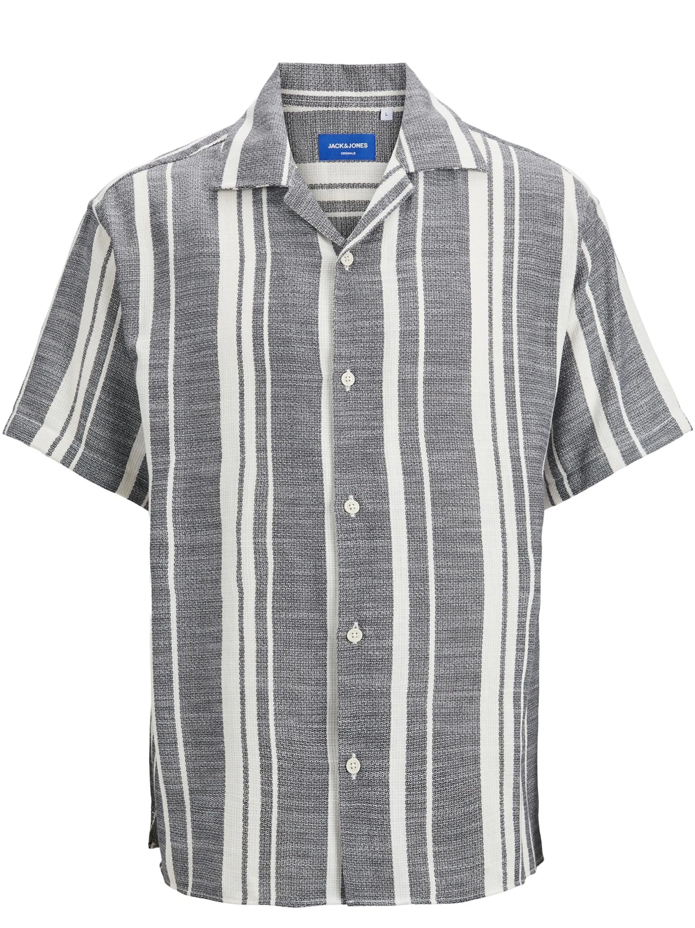 Men's Striped Textured Dress Shirt,Black/Off White