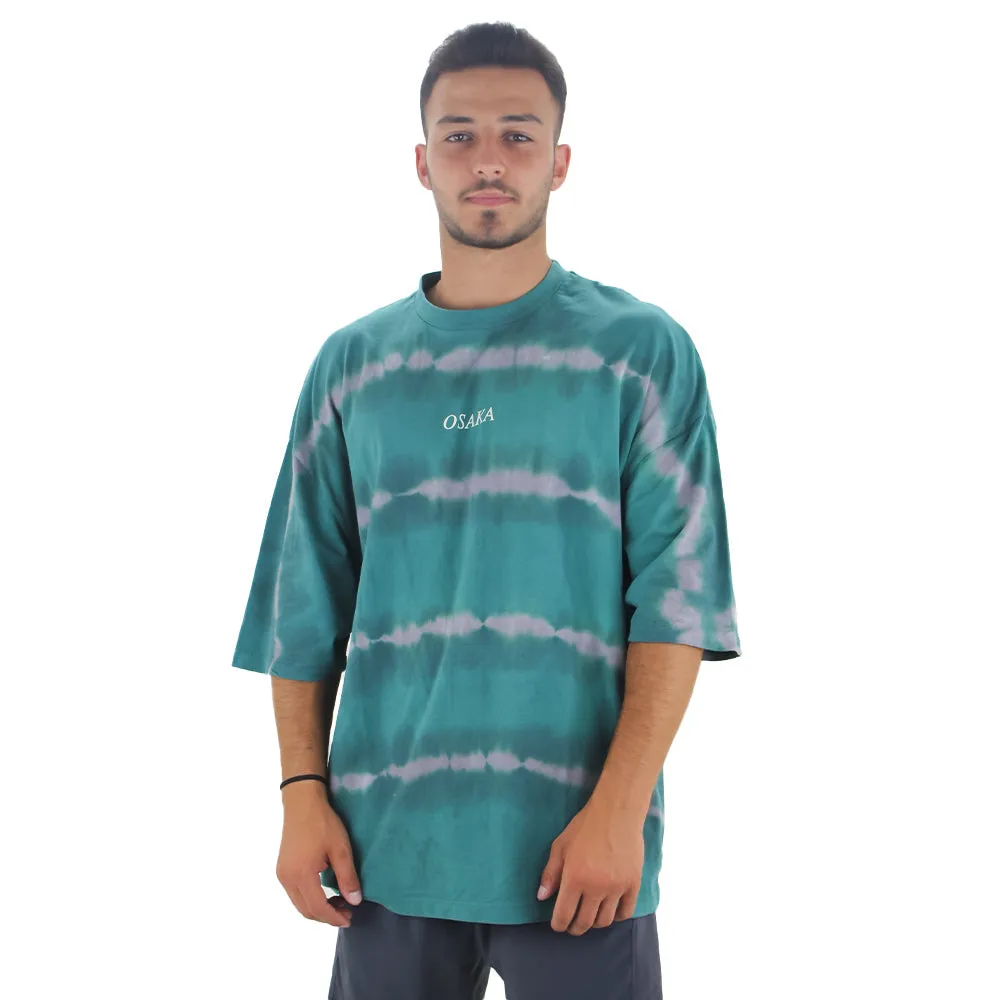 Men's Tie Dye Oversize Cotton T-Shirt,Green