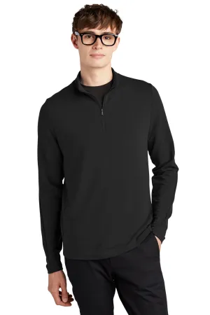 Mercer Mettle Mens Stretch 1/4 Zip Sweatshirt - Deep Black