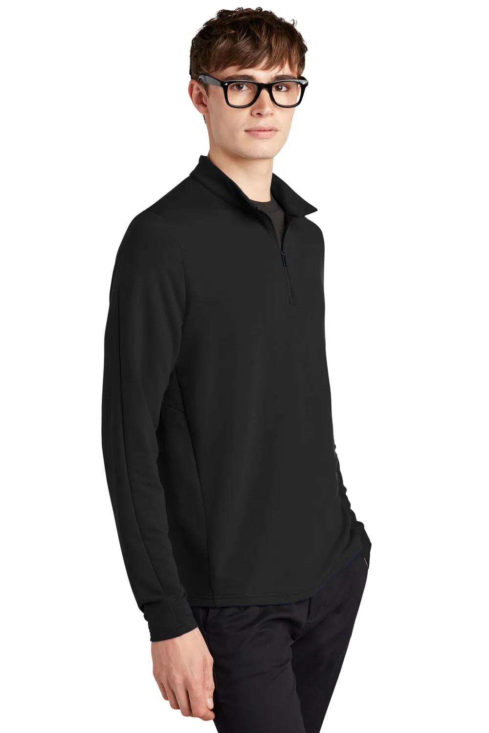Mercer Mettle Mens Stretch 1/4 Zip Sweatshirt - Deep Black