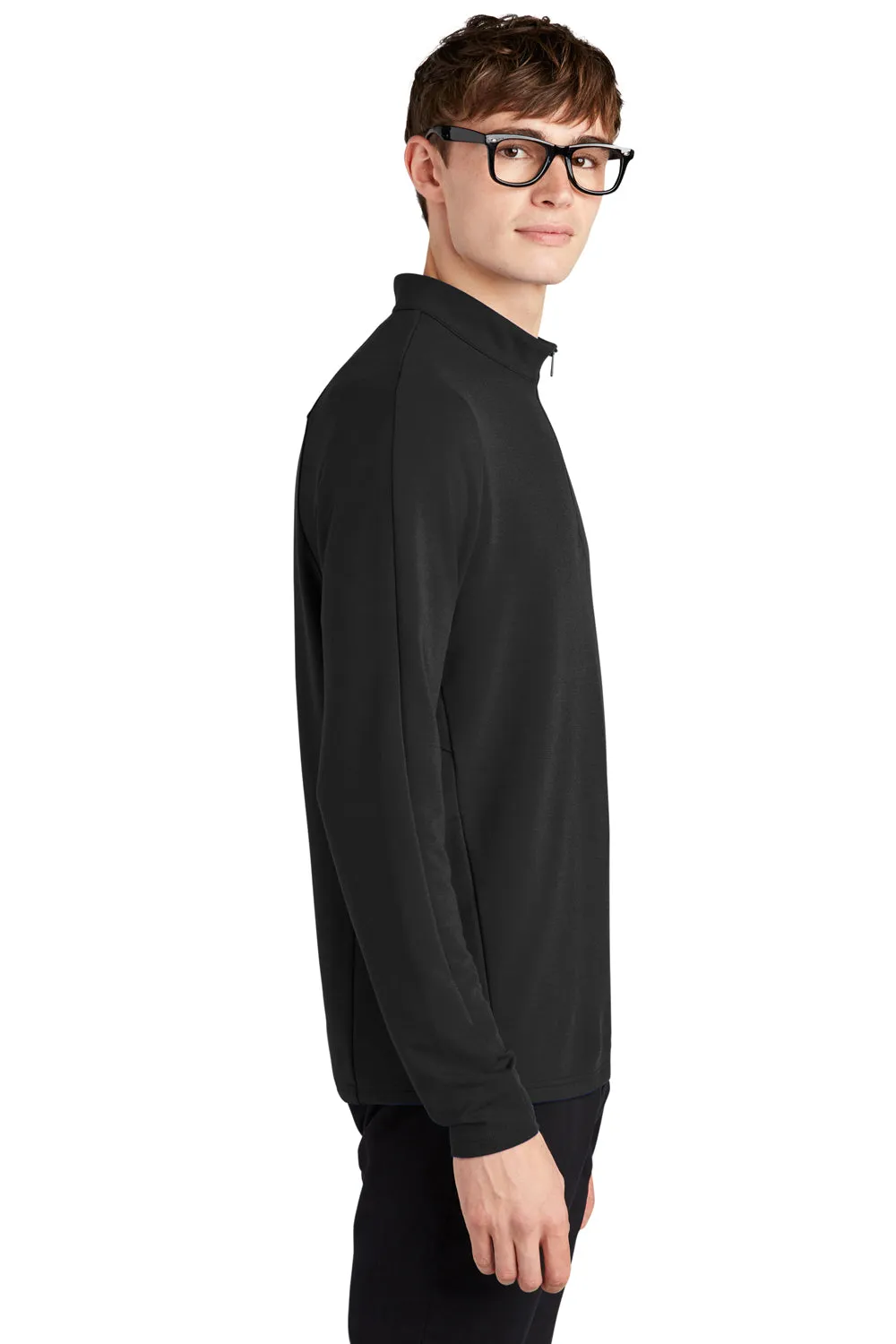 Mercer Mettle Mens Stretch 1/4 Zip Sweatshirt - Deep Black