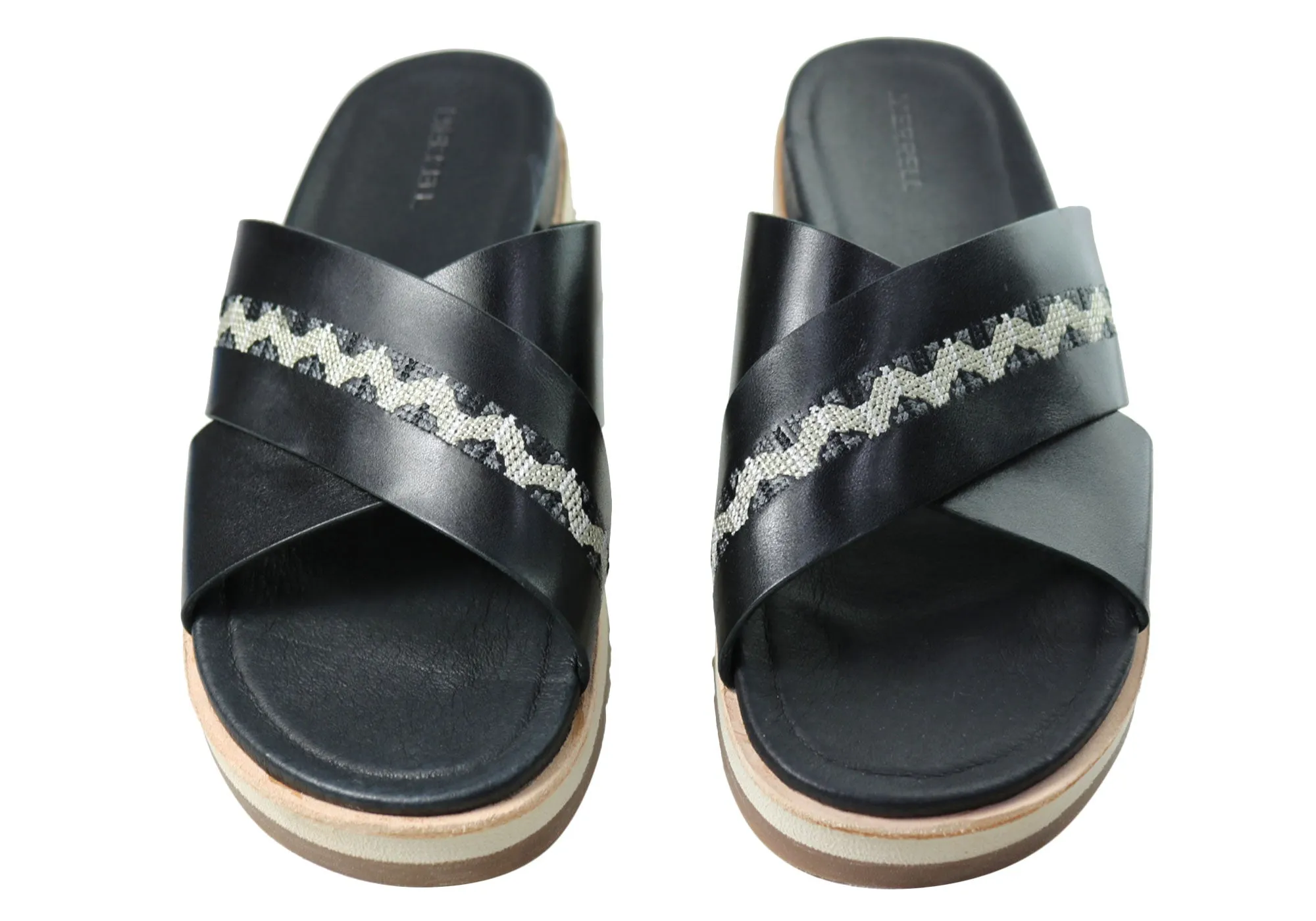 Merrell Womens Juno Slide Comfortable Leather Slides Sandals Merrell Shoes