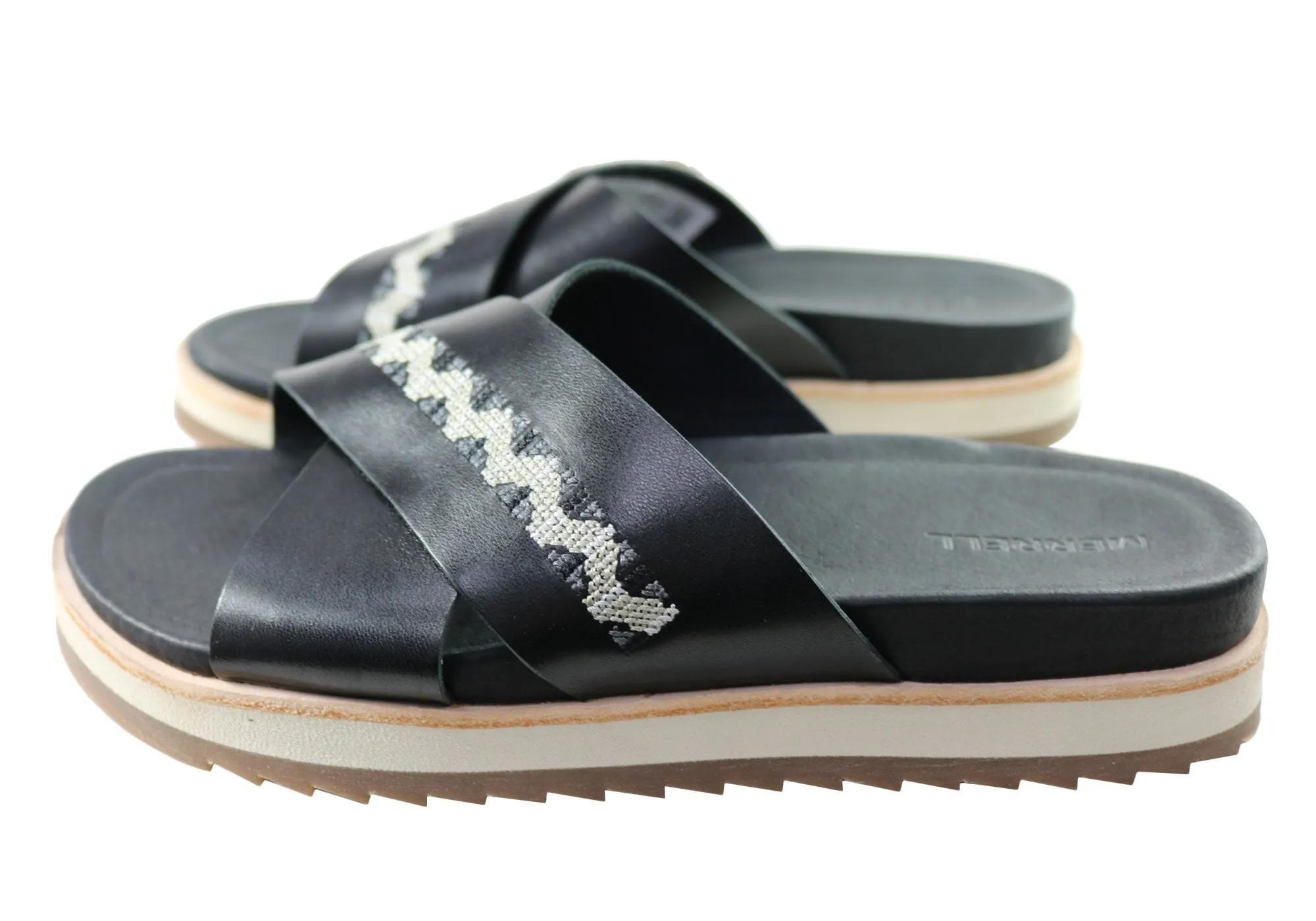 Merrell Womens Juno Slide Comfortable Leather Slides Sandals Merrell Shoes