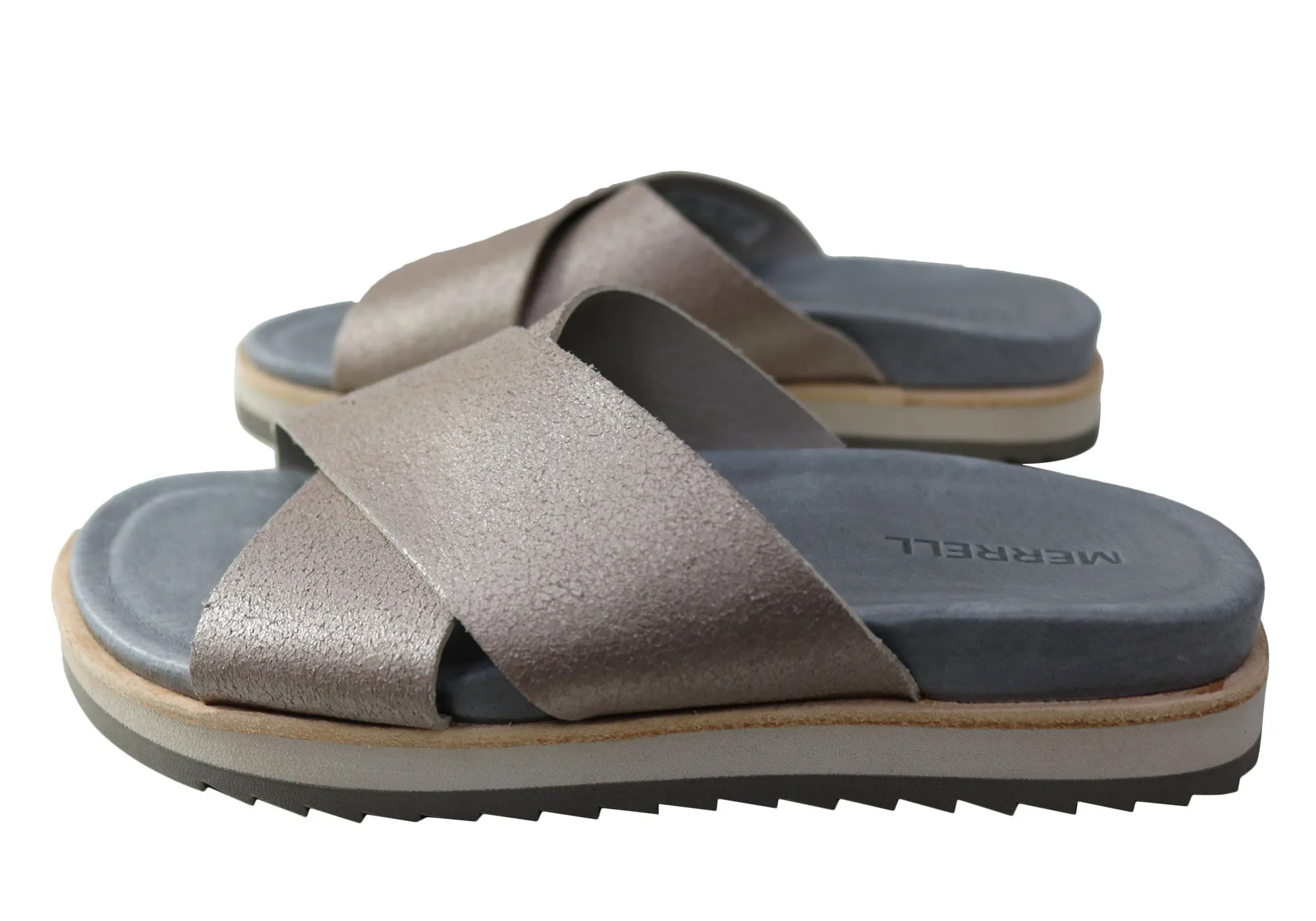 Merrell Womens Juno Slide Comfortable Leather Slides Sandals Merrell Shoes