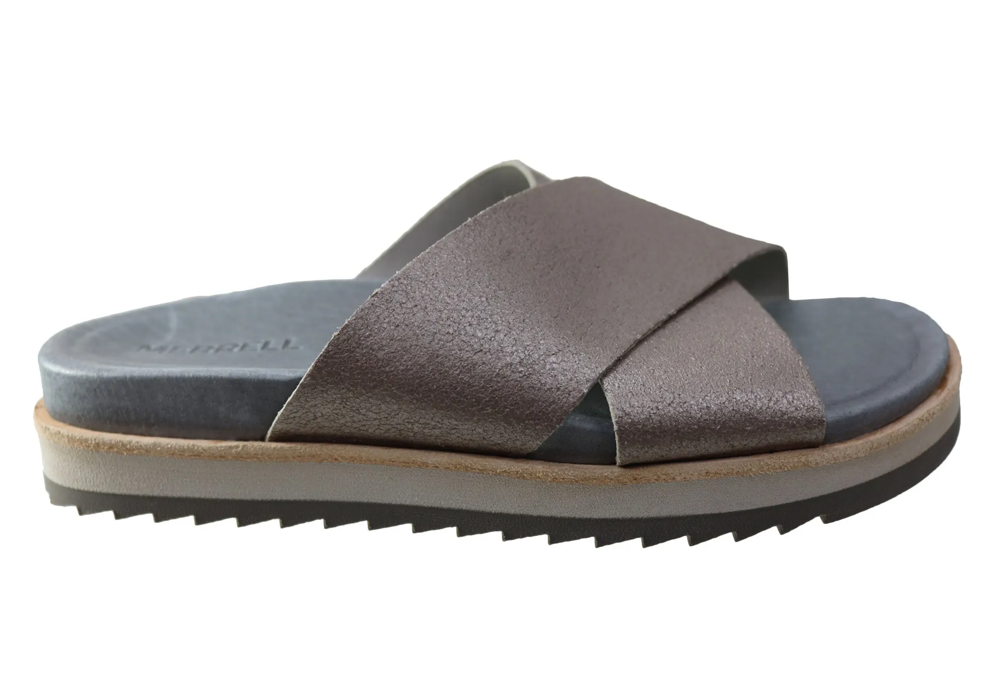 Merrell Womens Juno Slide Comfortable Leather Slides Sandals Merrell Shoes