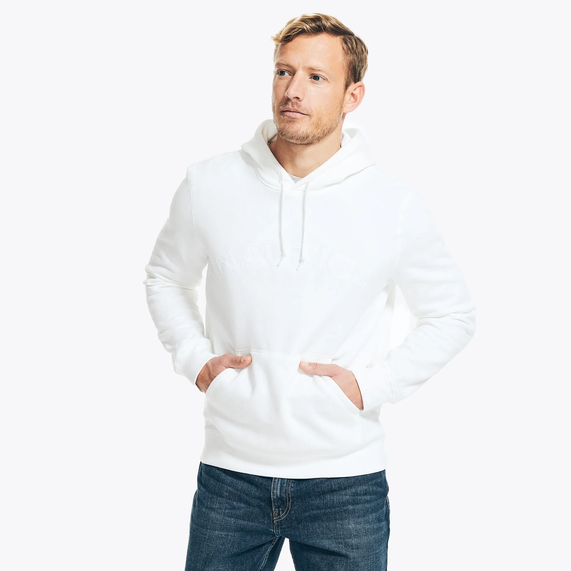 Nautica Mens Logo Pullover Hoodie