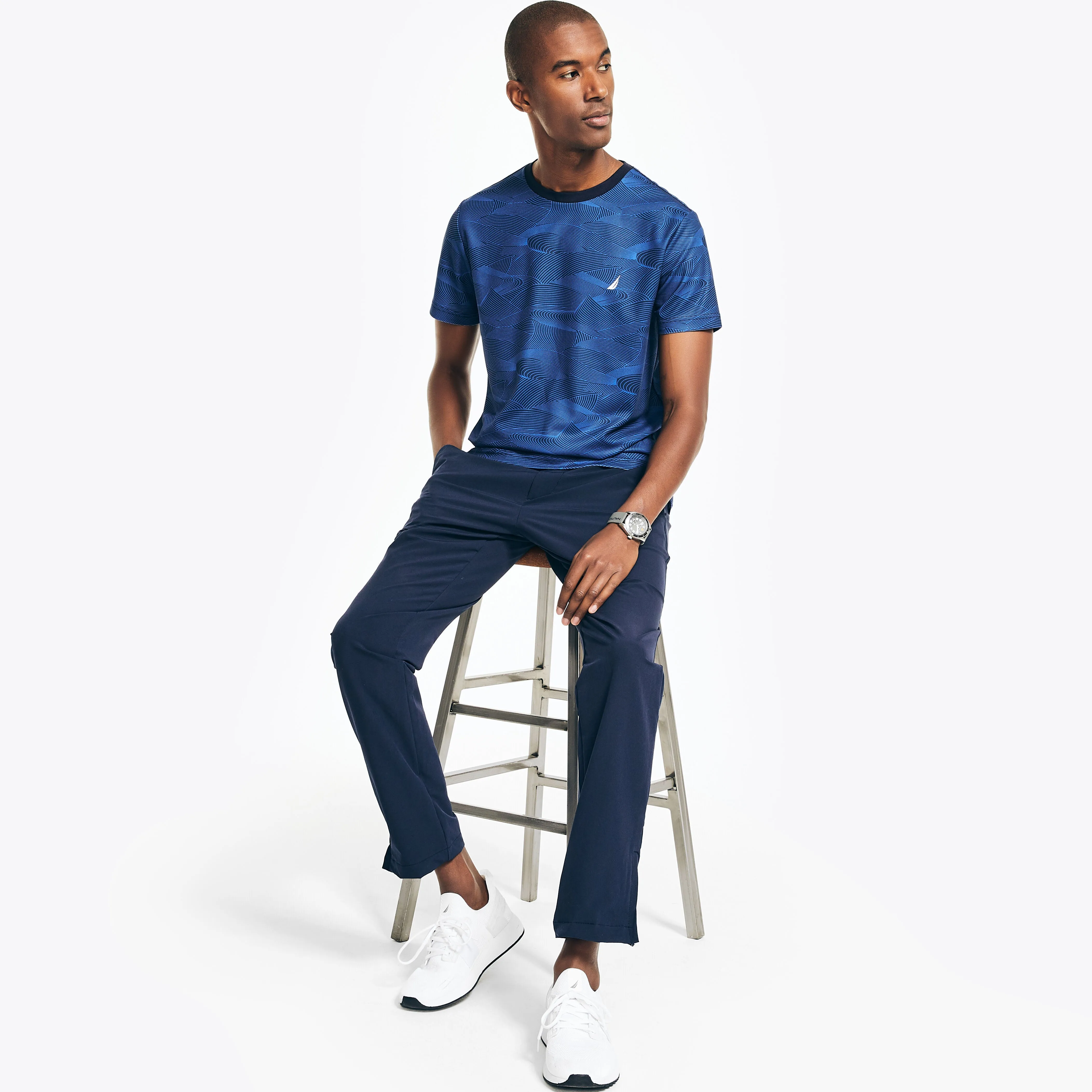 Nautica Mens Navtech Sustainably Crafted Printed T-Shirt