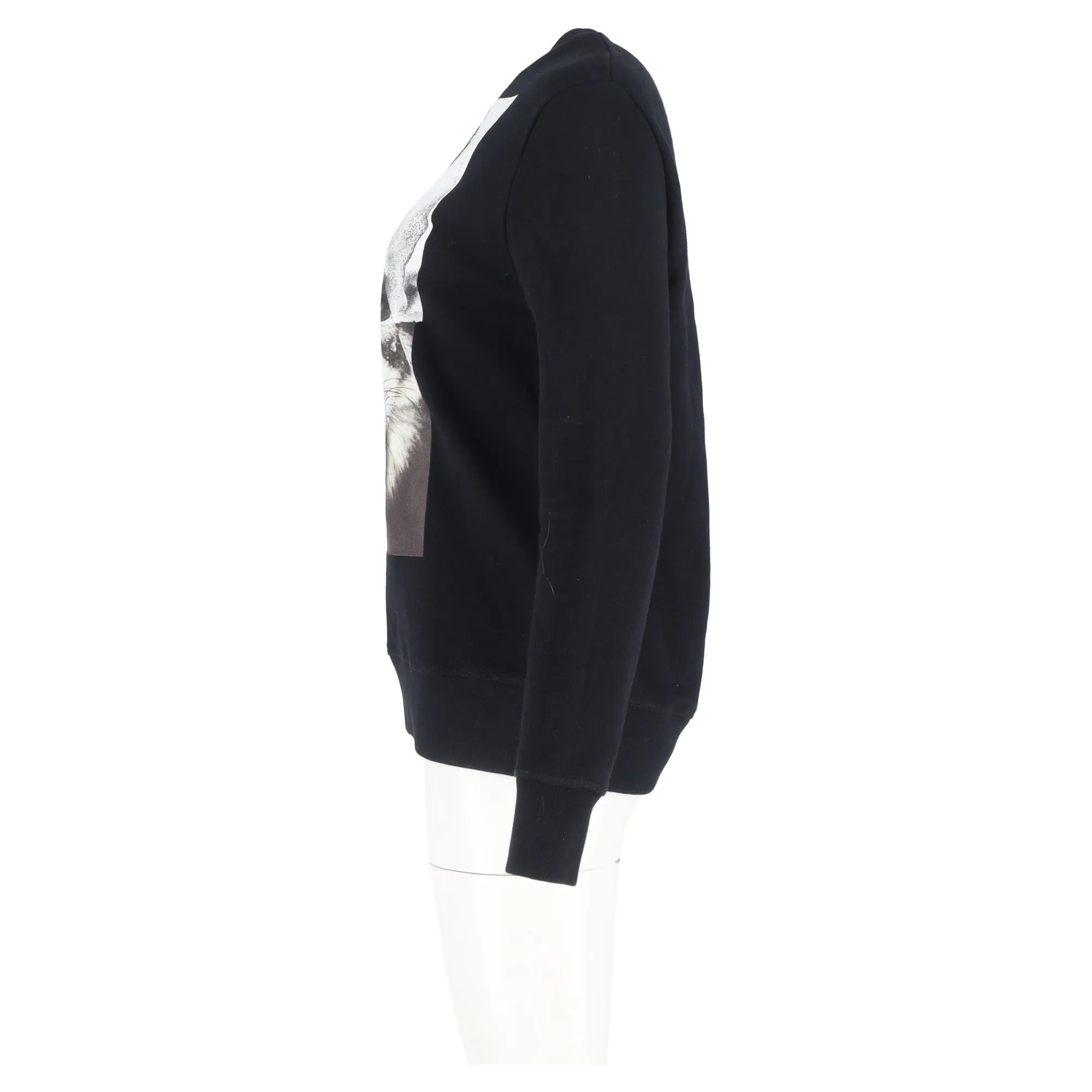 Neil Barrett Mohawk Wolf Printed Sweater in Black Cotton