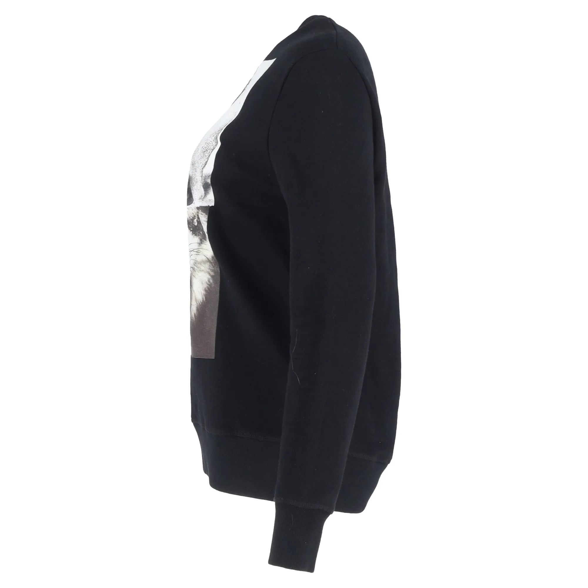 Neil Barrett Mohawk Wolf Printed Sweater in Black Cotton