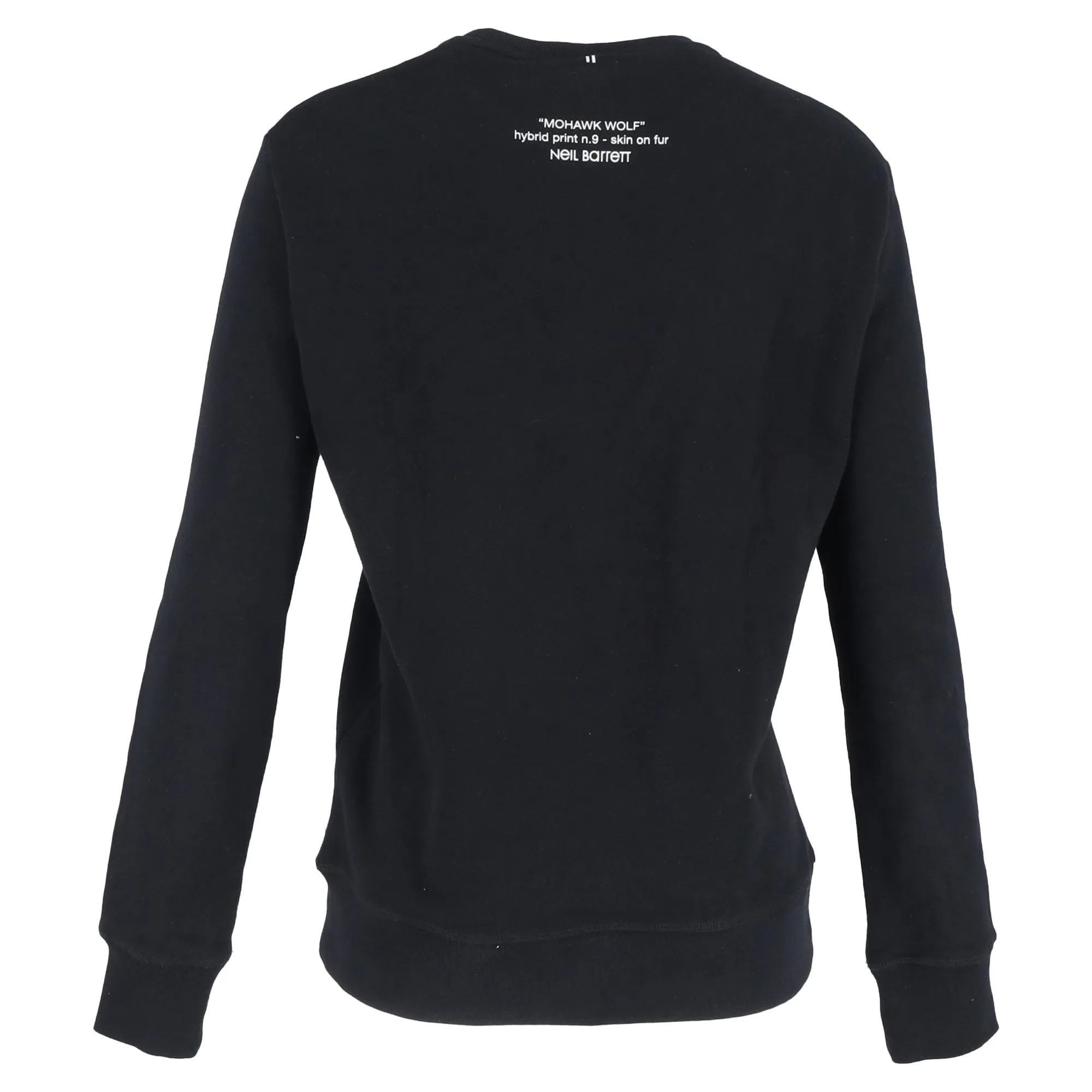 Neil Barrett Mohawk Wolf Printed Sweater in Black Cotton
