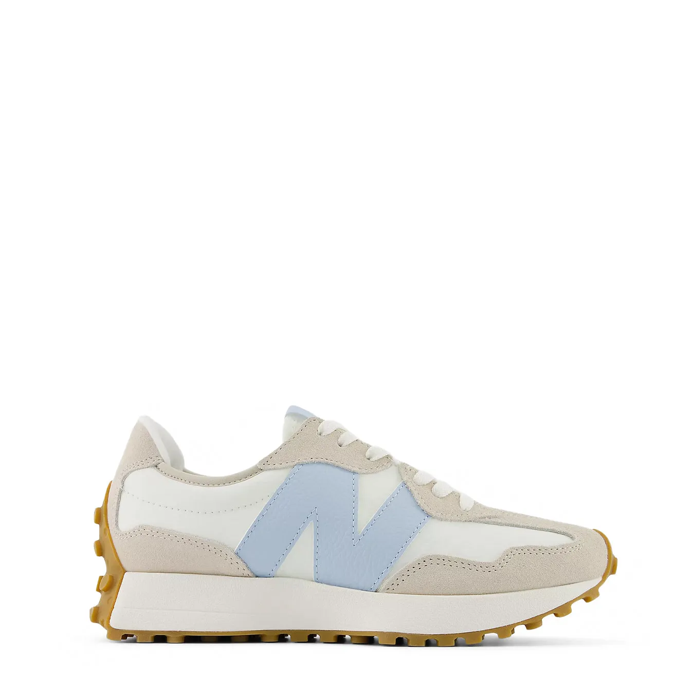 New Balance Womens 327 Trainer Timberwolf / Sea Salt / Light Chrome Blue Shoes New Balance