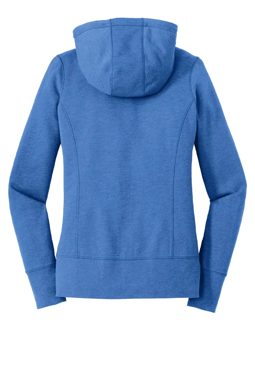 New Era Womens Fleece Full Zip Hooded Sweatshirt Hoodie w/ Pockets - Heather Royal Blue
