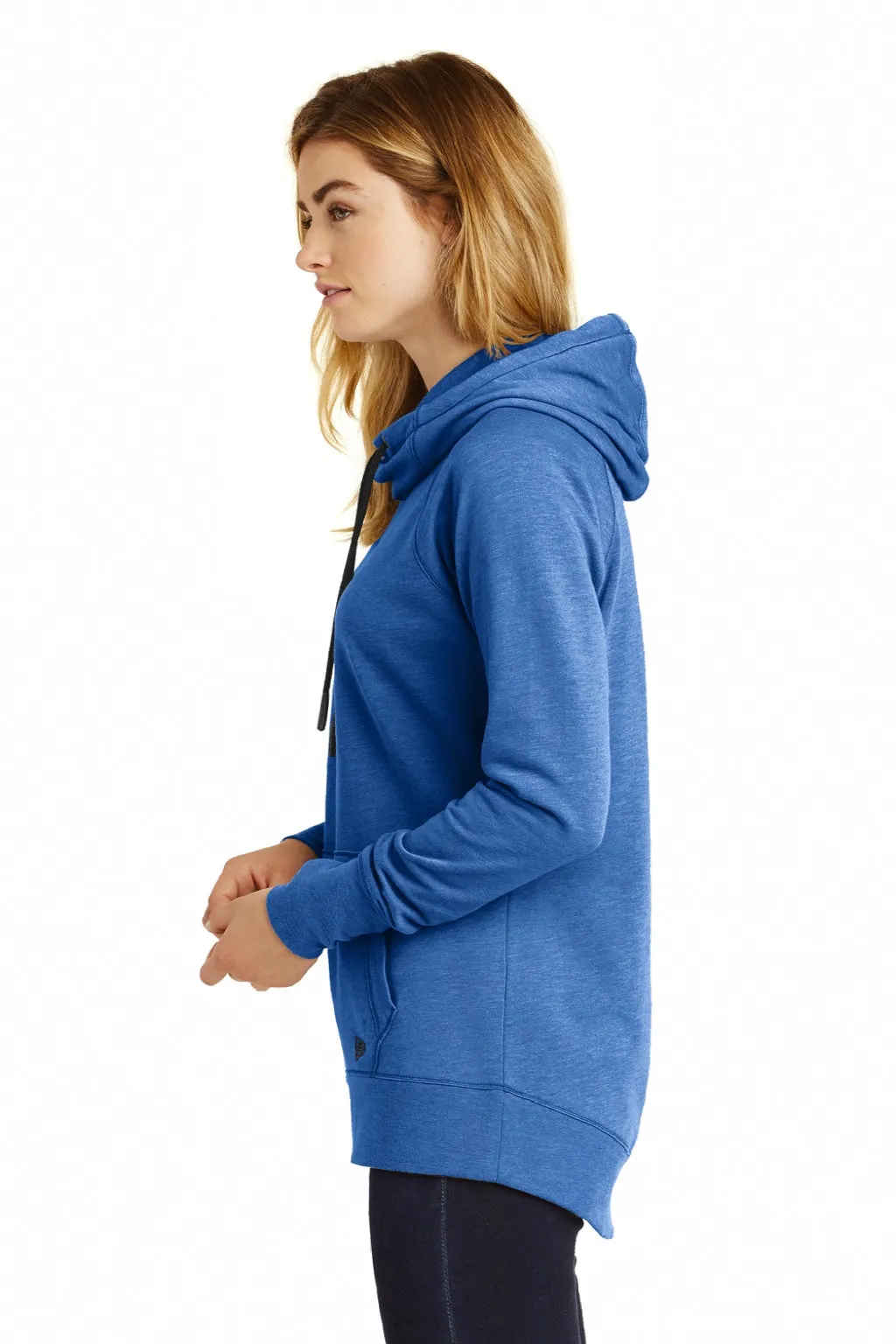 New Era Womens Fleece Hooded Sweatshirt Hoodie w/ Pouch Pocket - Heather Royal Blue