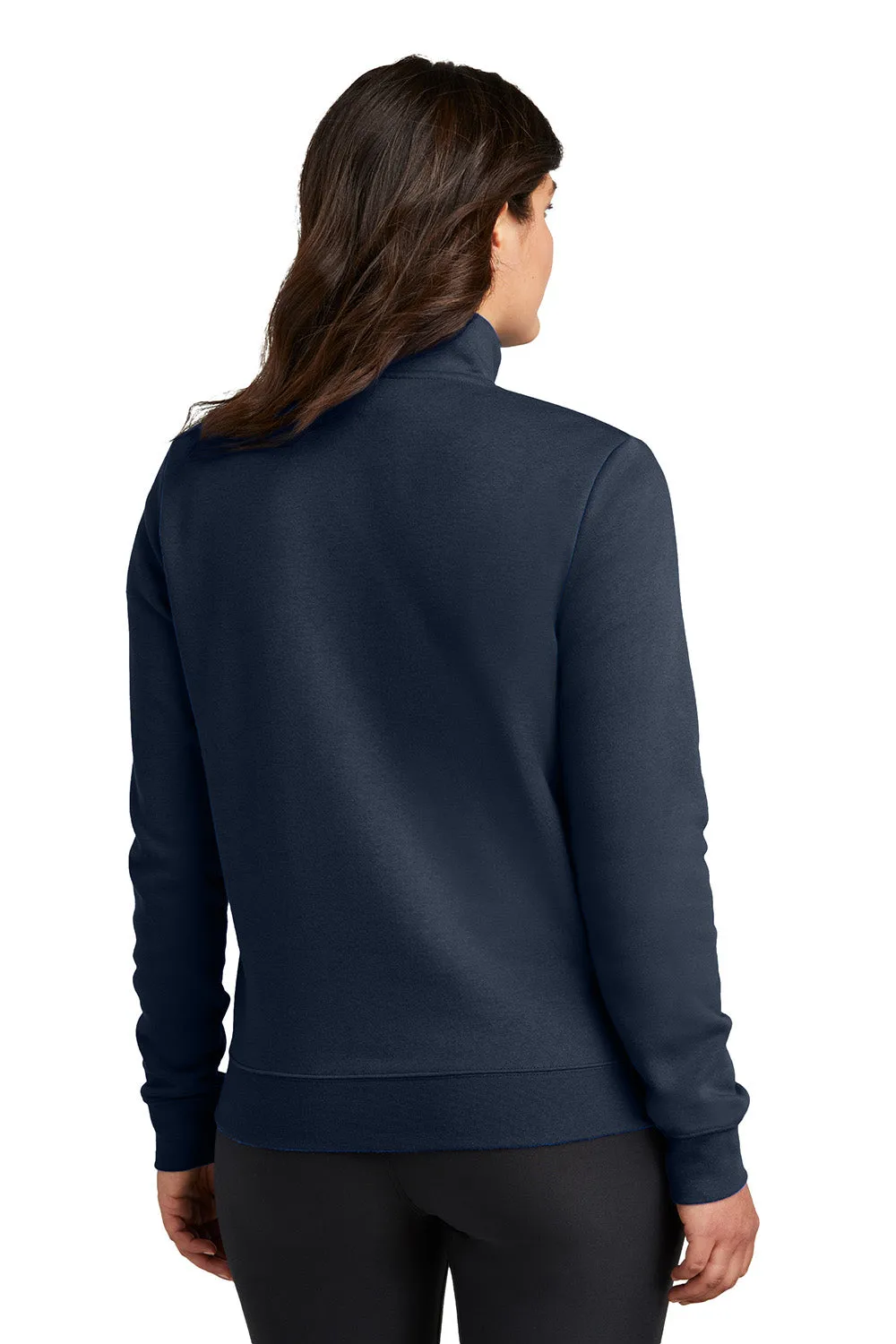Nike Womens Club Fleece 1/4 Zip Sweatshirt w/ Pouch Pocket - Midnight Navy Blue