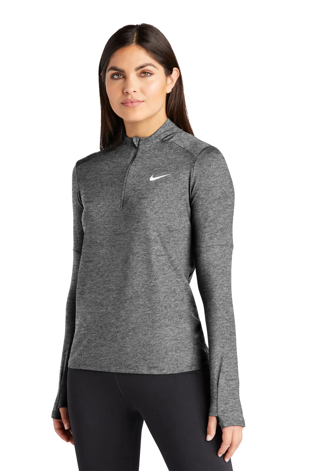 Nike Womens Element Dri-Fit Moisture Wicking 1/4 Zip Sweatshirt - Heather Black