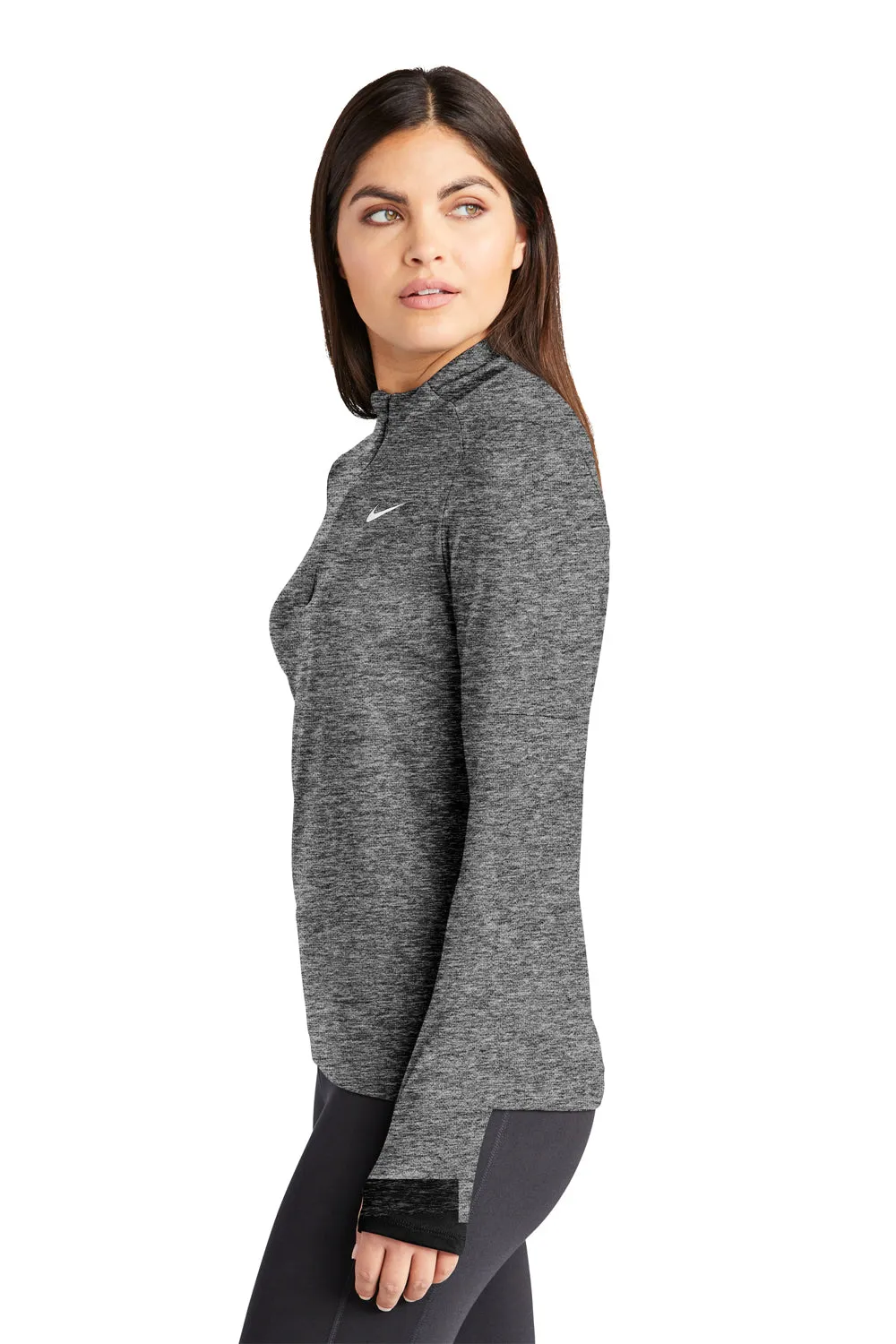 Nike Womens Element Dri-Fit Moisture Wicking 1/4 Zip Sweatshirt - Heather Black