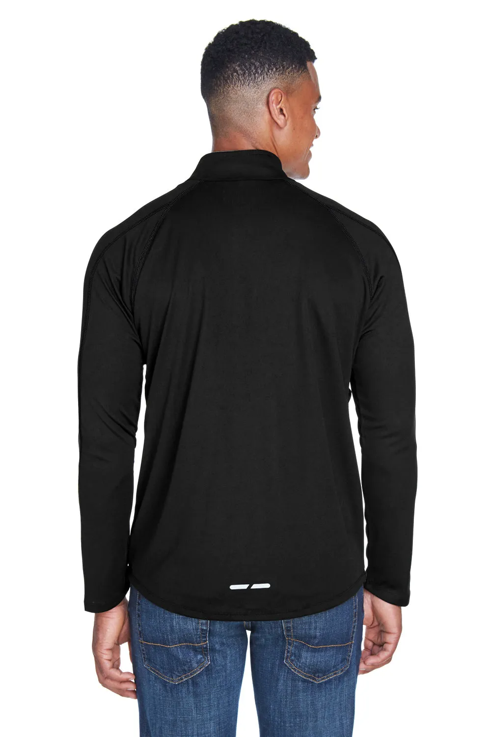 North End Mens Radar Performance Moisture Wicking 1/4 Zip Sweatshirt - Black