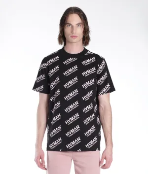 Novelty Tee Repeat In Black & Dusty Pink Lettering