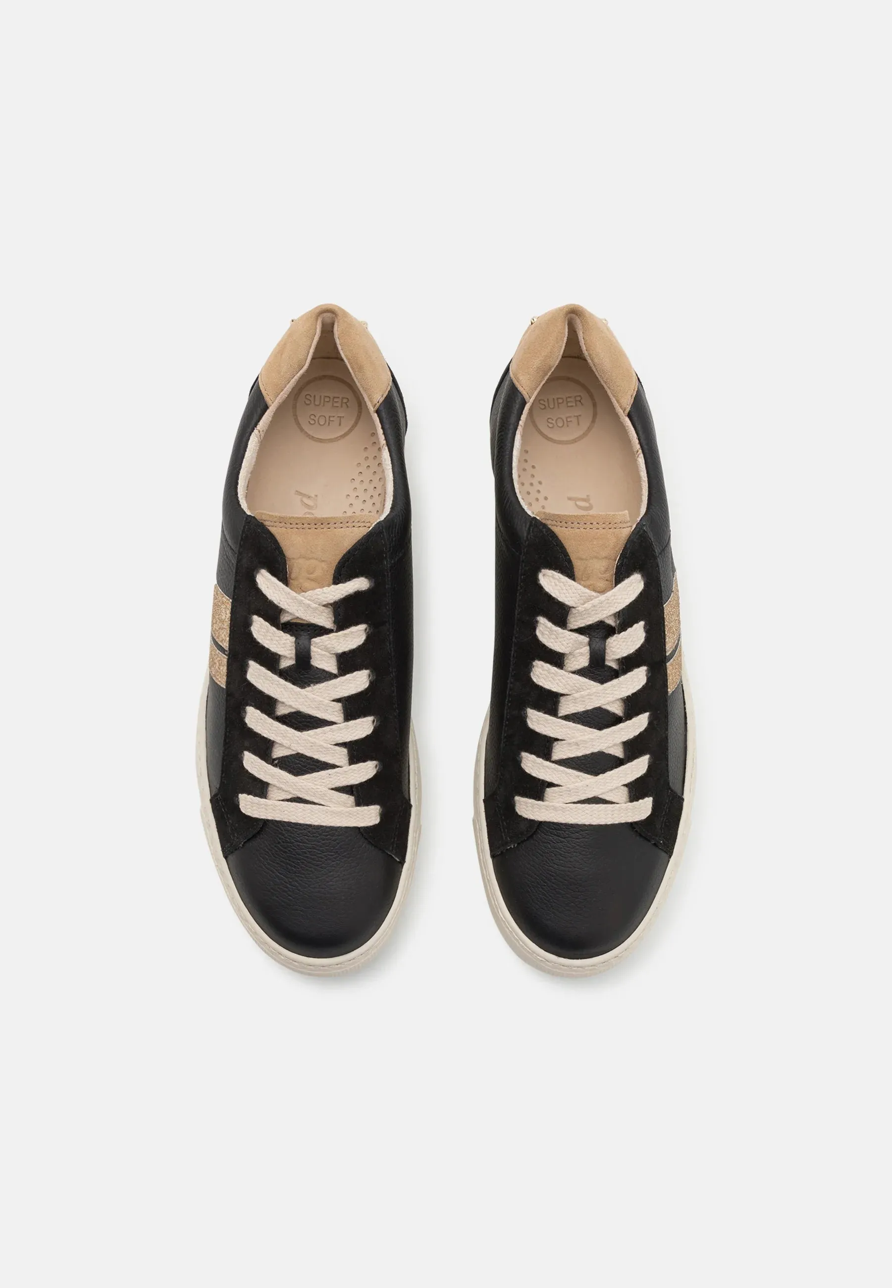 Paul Green Black Platform Trainer with Glitter