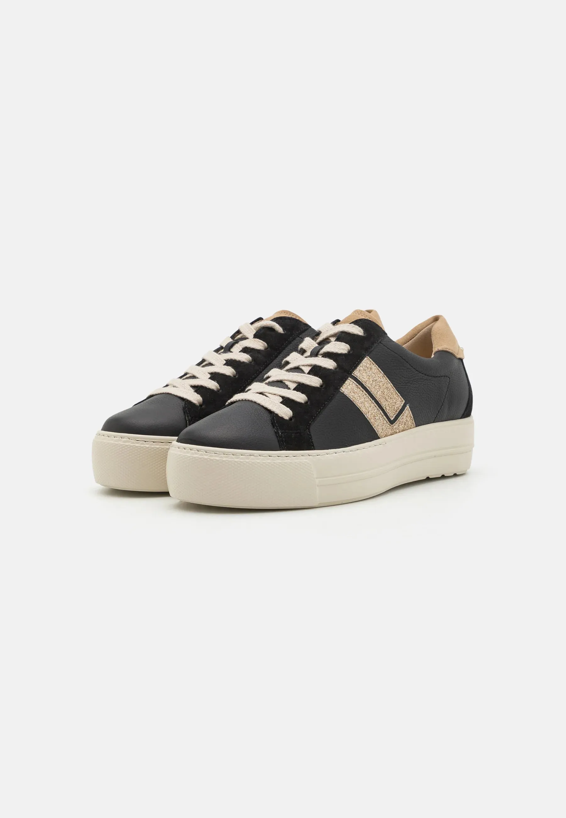 Paul Green Black Platform Trainer with Glitter