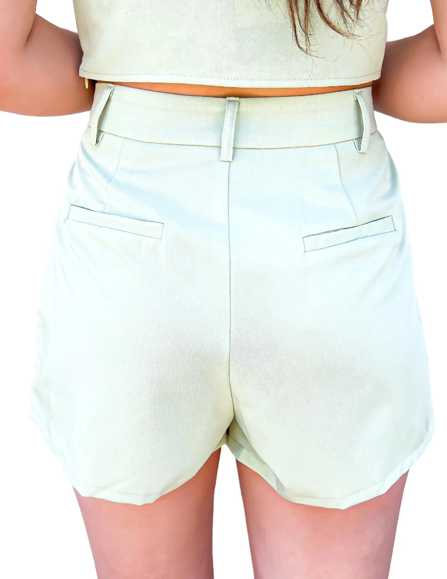 Pleat Detail Short In Sage
