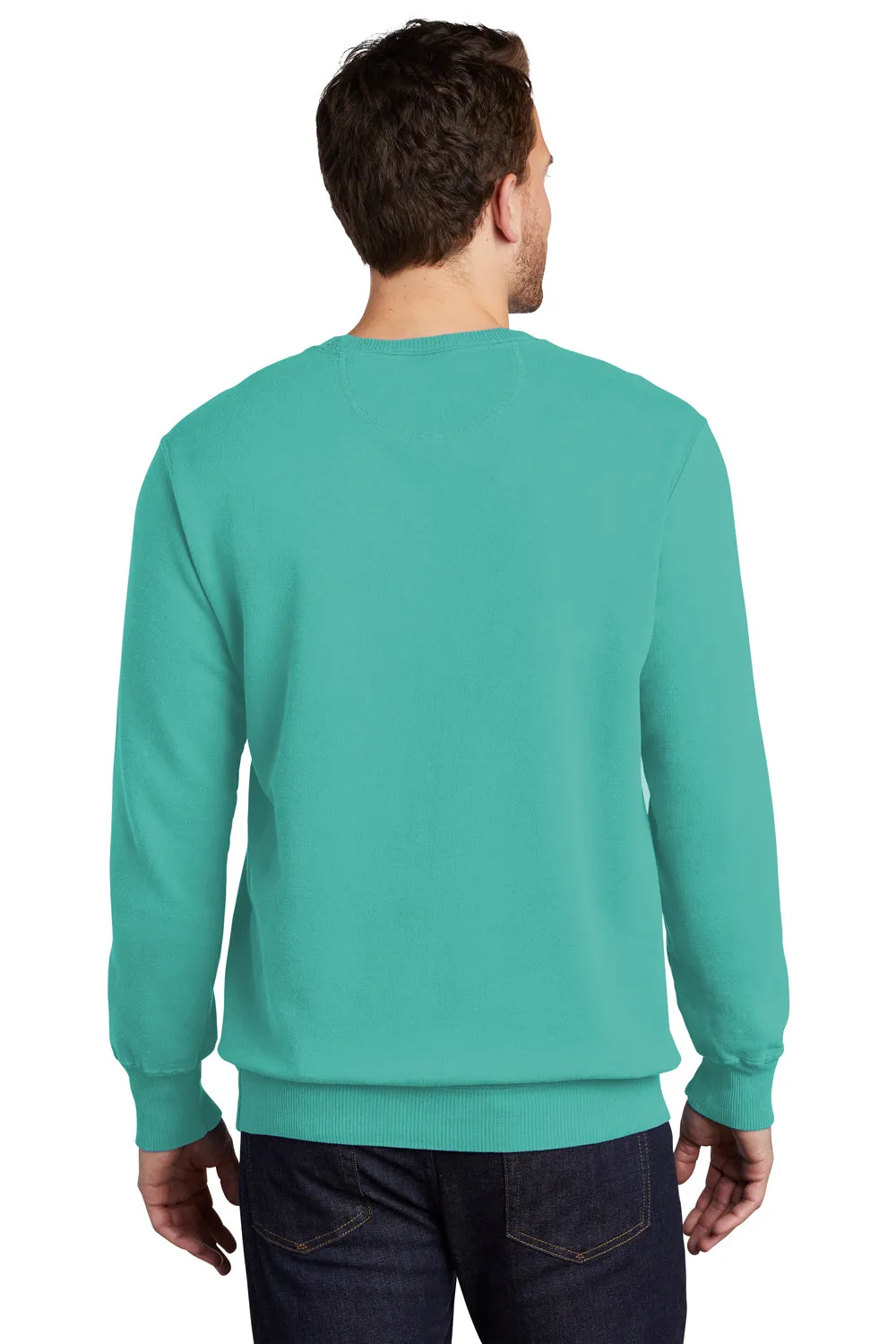 Port & Company Mens Beach Wash Fleece Crewneck Sweatshirt - Peacock Green